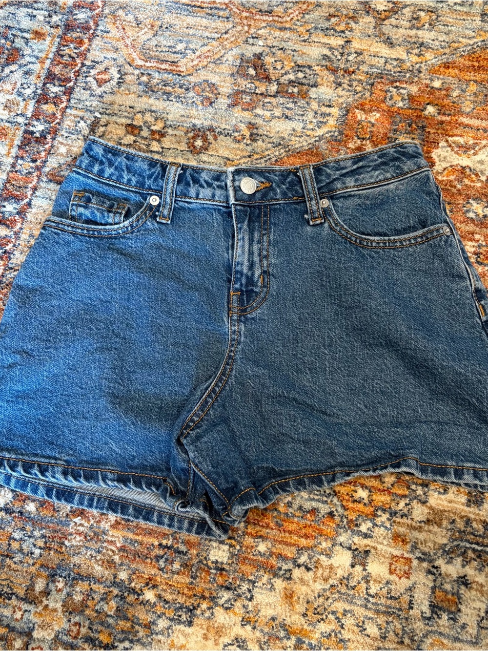 wild fable Dark Blue High-Rise Denim Shorts